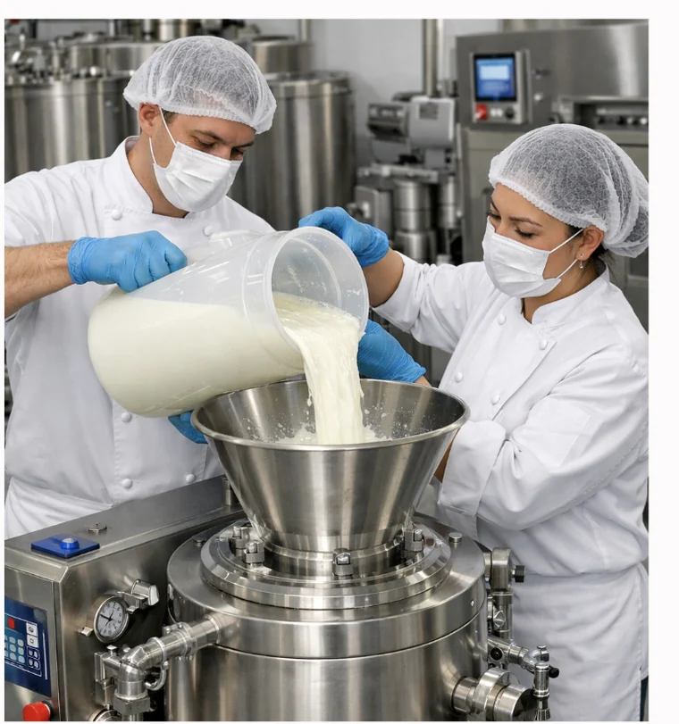 Wathanzi production team preparing a dairy base inside the Behala, Kolkata manufacturing unit